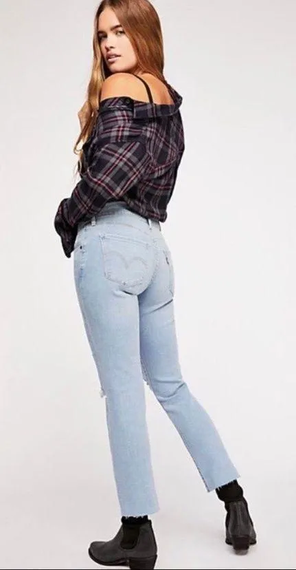 Distressed Curvy Straight Jeans - Image 2