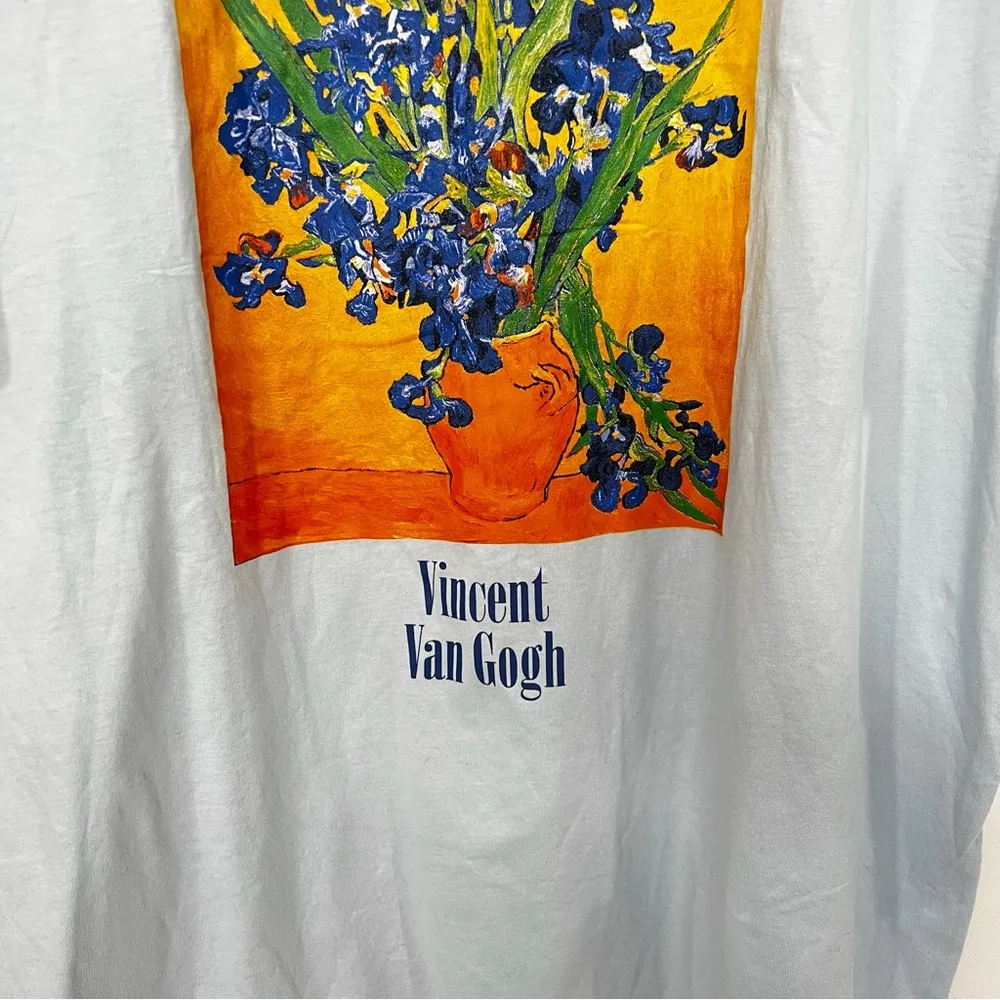 Mighty Fine Tee Vincent Van Gosh Blue Floral In Vase Size XL Cotton Blue - Image 4