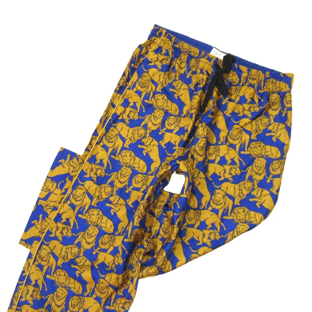 NWT J.Crew Collection Silk Twill Relaxed Pant in Bronze Olive Sleepy Lions 10 - Image 2