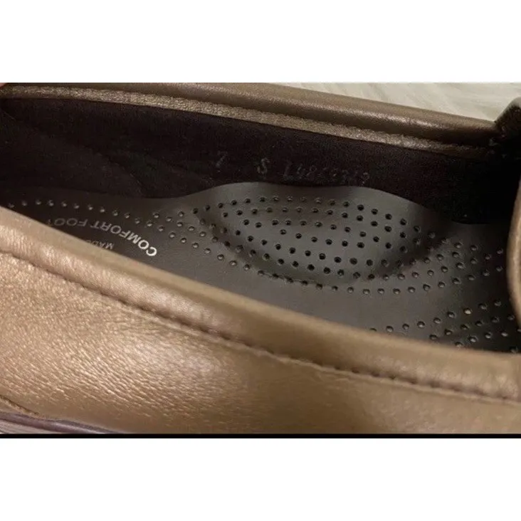 EUC SAS Womens 6.5 Slim‎ Metro Metallic Bronze Comfort Loafers Slip On USA Brown - Image 8