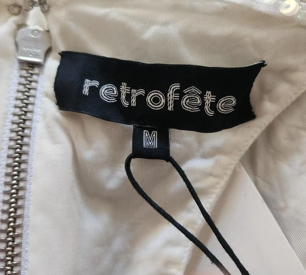 Retrofete Lio Top White Sequin Crystal Criss Cross Tank Size Medium NWT - Image 12