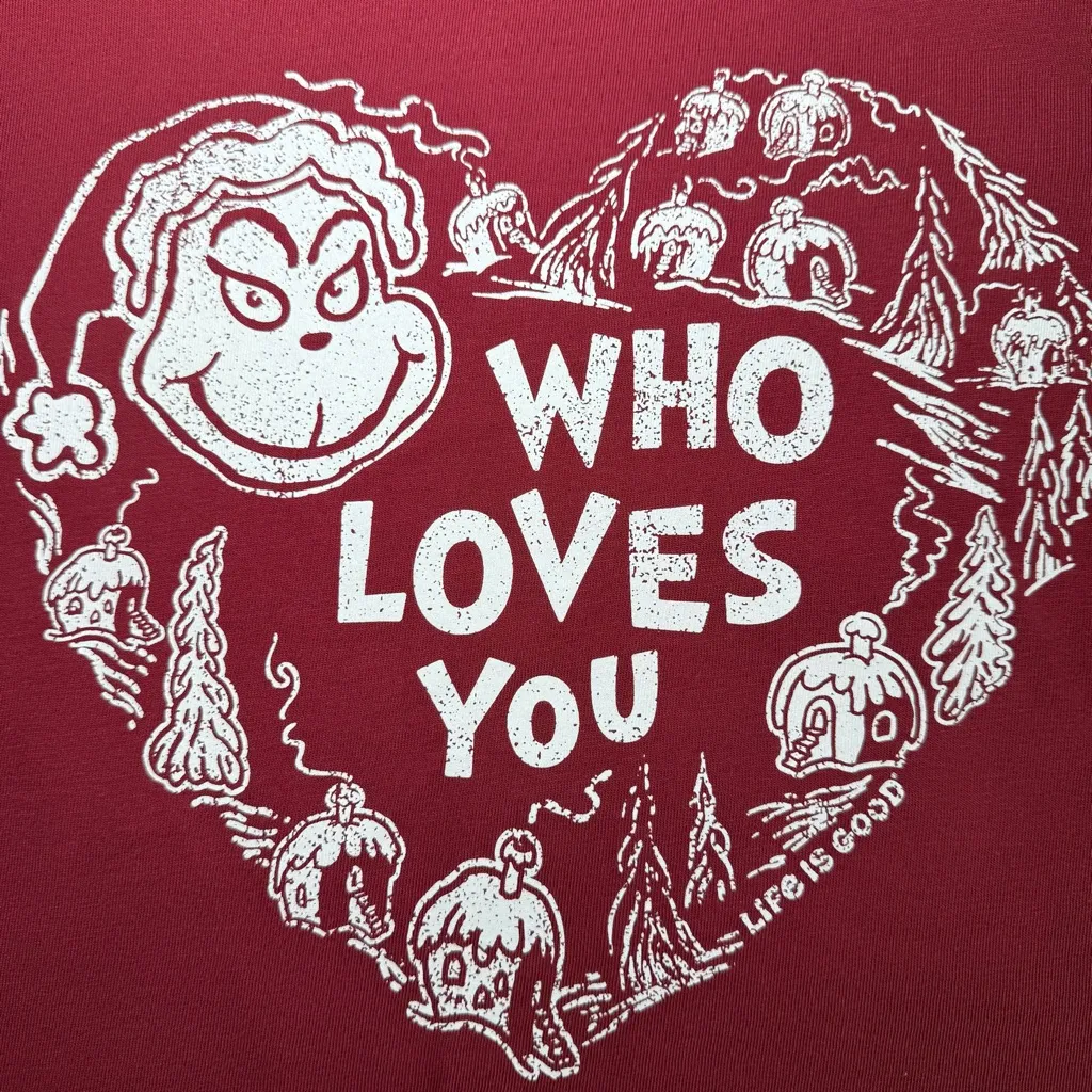 Life is Good Women’s Size Large Crusher Short Sleeve Tshirt Grinch Who Loves You - Image 3