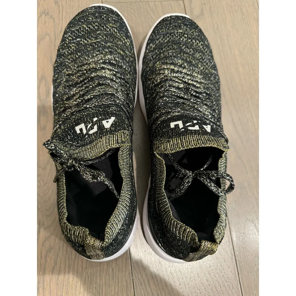 APL TechLoom Wave Black/Gold Metallic Mélange Running Shoe Women's Size 10 - Image 6