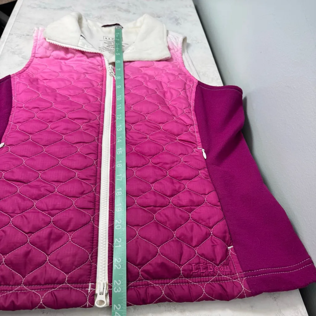 L.L.Bean Pink Ombré Quilted Puffer Vest M - Image 7