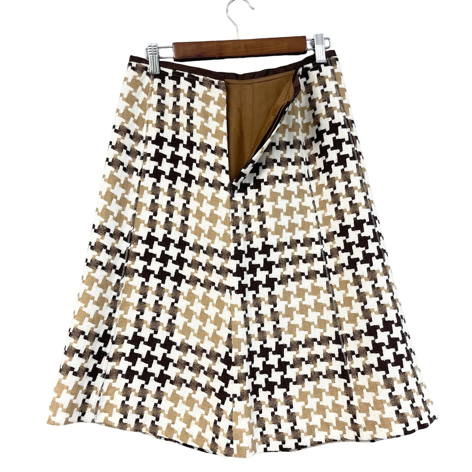 VTG 90s Perry Ellis Houndstooth Skirt‎ Womens 4 Academia Schoolgirl Classic - Image 3