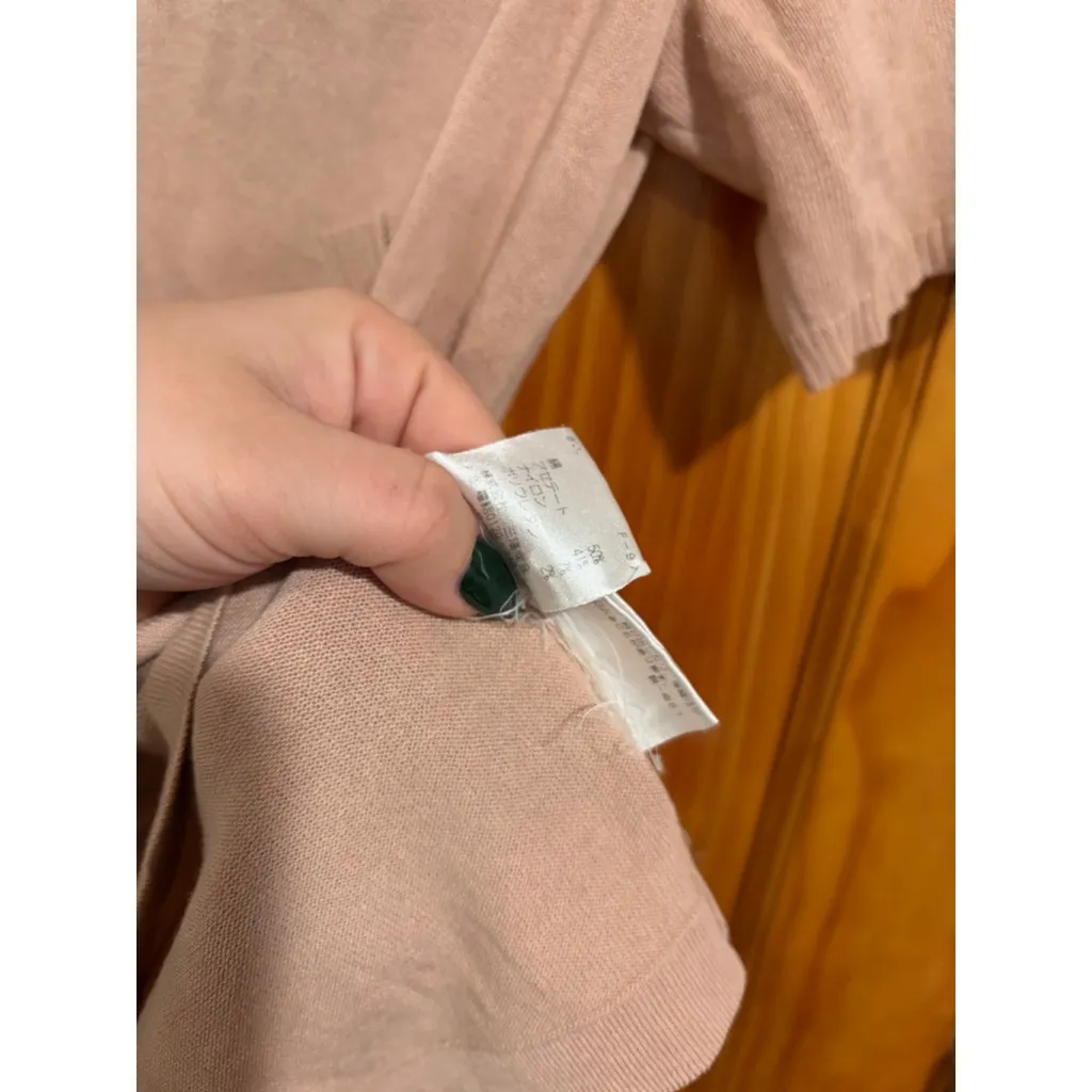 Paul Stuart Blush Pink Short Sleeve Knit Top Womens Size 6 V Neck Lightweight - Image 4