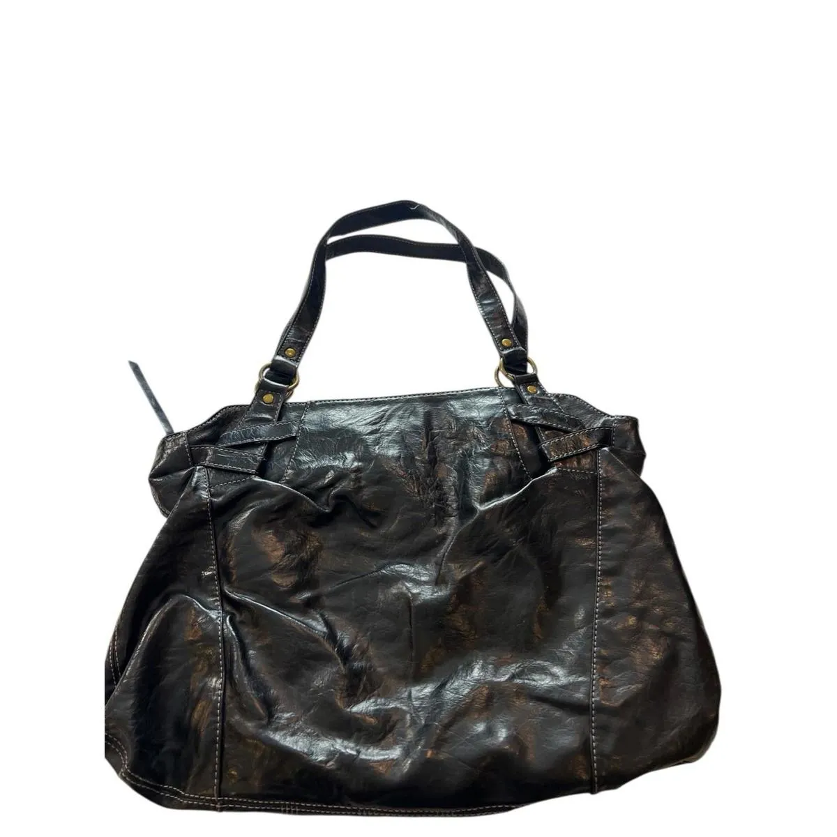 Axcess by Liz Claiborne Black Quilted Tote Shoulder Bag Polka Dot Lining Women’s - Image 2