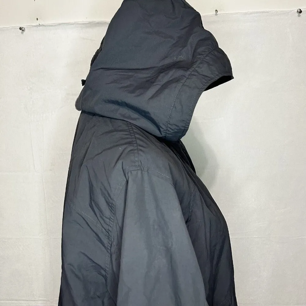LL Bean Jacket Womens Medium Gray Hooded Jacket Windbreaker Nylon Vintage - Image 5