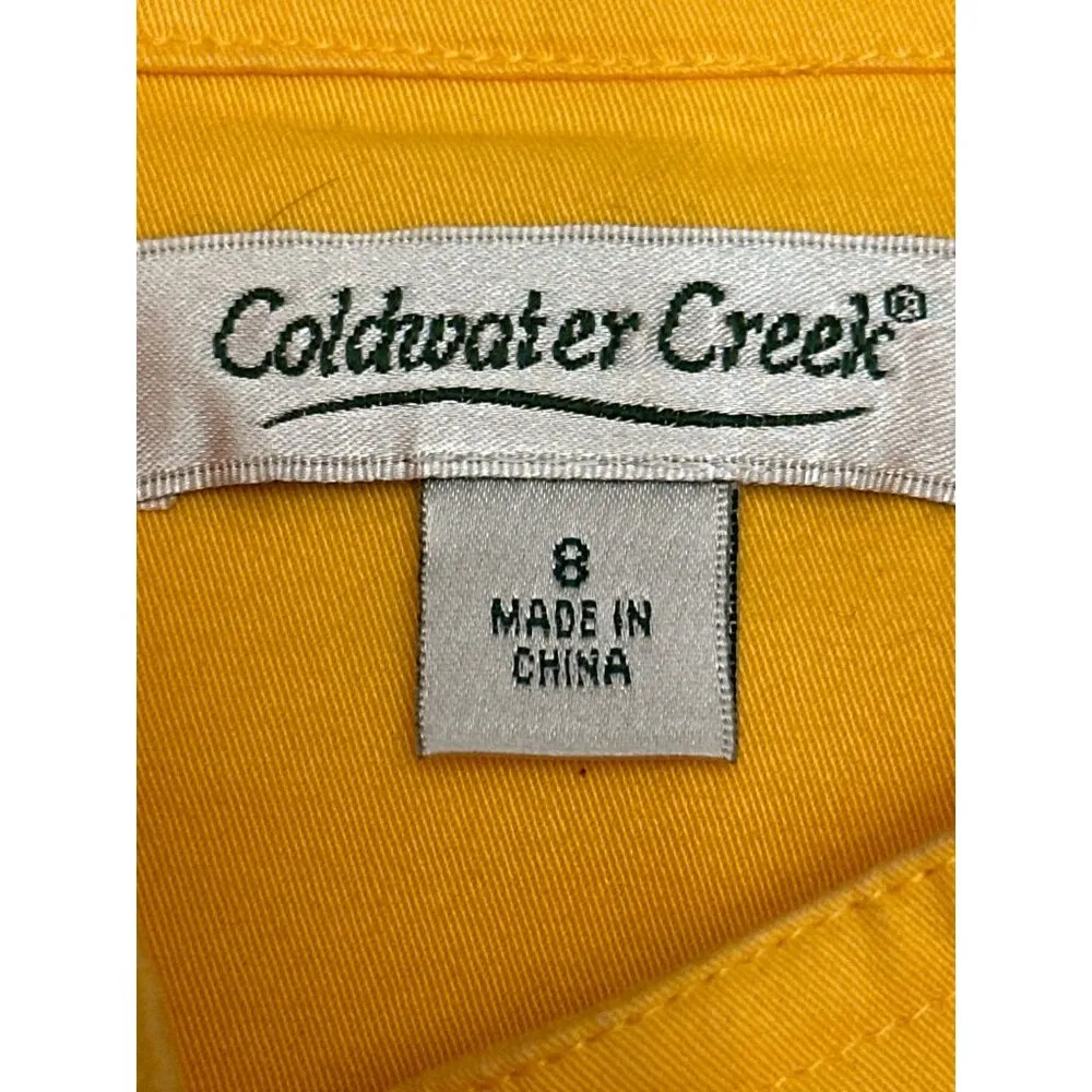 Coldwater Creek Womens Yellow Jacket Size 8 Cotton Spandex Button Up - Image 5
