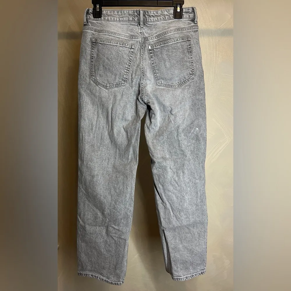 H&M women’s Classic Denim Gray 5-pocket Mid Rise Mom Jeans|Sz:US:6 EU:38 - Image 3