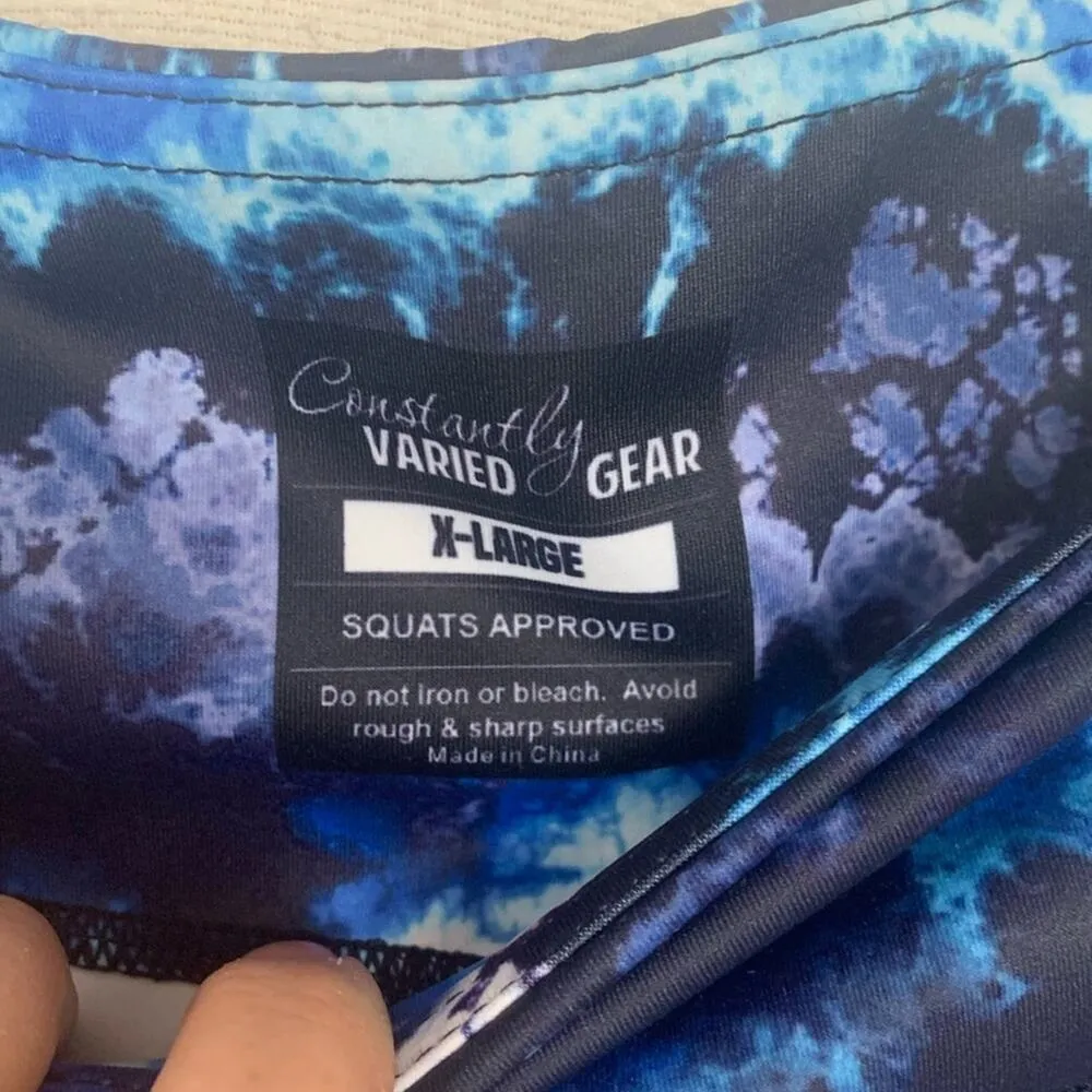 CVG Constantly varied gear women's XL storm leggings crop blue pockets gym worko - Image 2