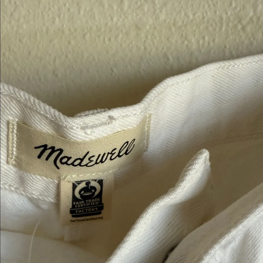 MADEWELL Cream Cargo Denim Skirt. - Image 5