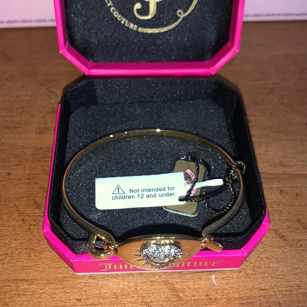 Juicy Couture Pam & Gela Silver Puffy Heart Gold Bracelet - Image 2