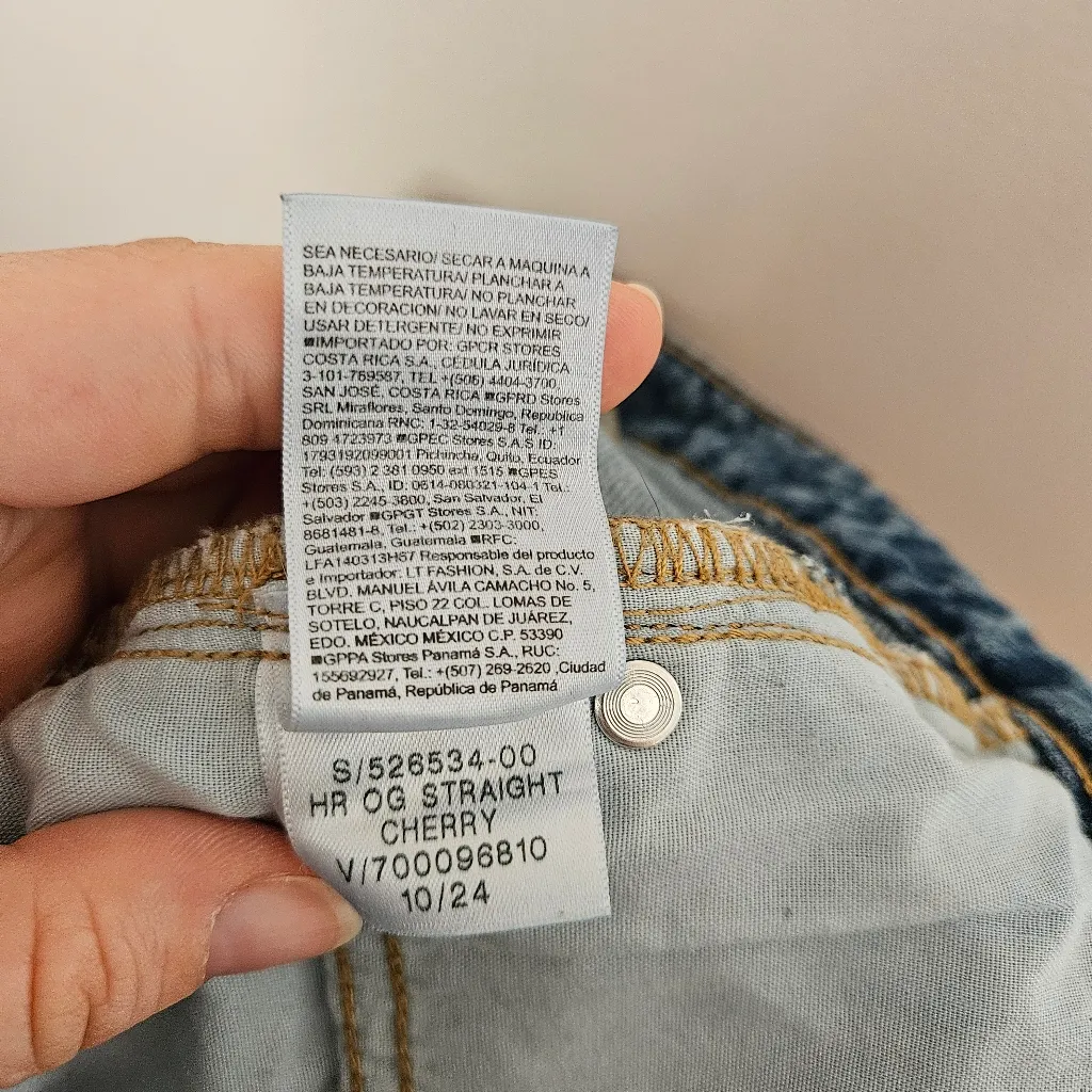 Old Navy Jeans High-Rise O.G. Straight Cherry Secret-Smooth Pockets Classic Blue - Image 12