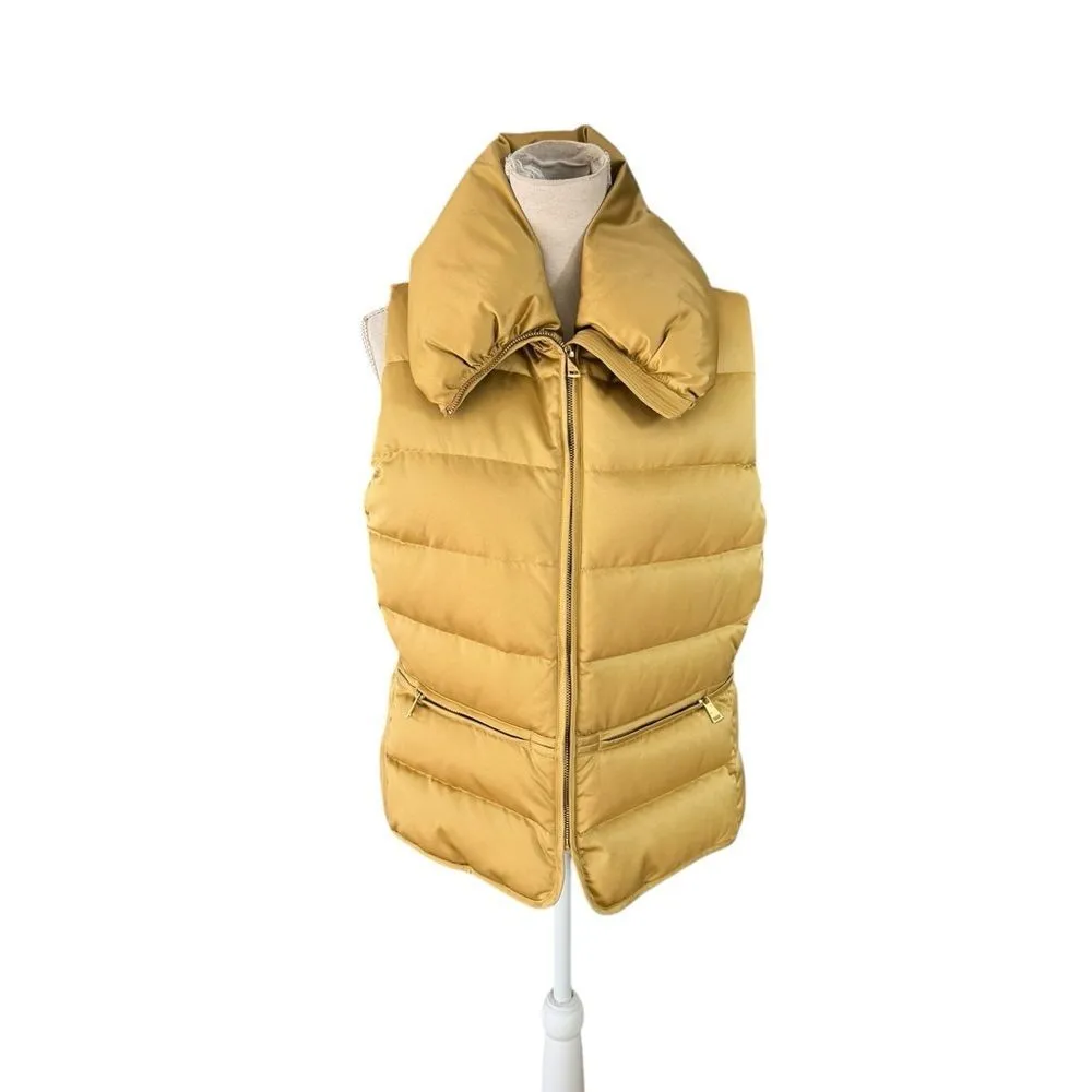 Lauren Ralph Lauren Satin Quilted Down Vest in gold Large NWT - Image 5