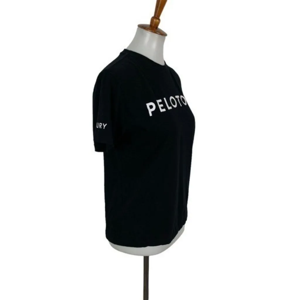 Peloton‎ Black Graphic Logo Short Sleeve T Shirt Womens XS Athleisure Cotton Tee - Image 3