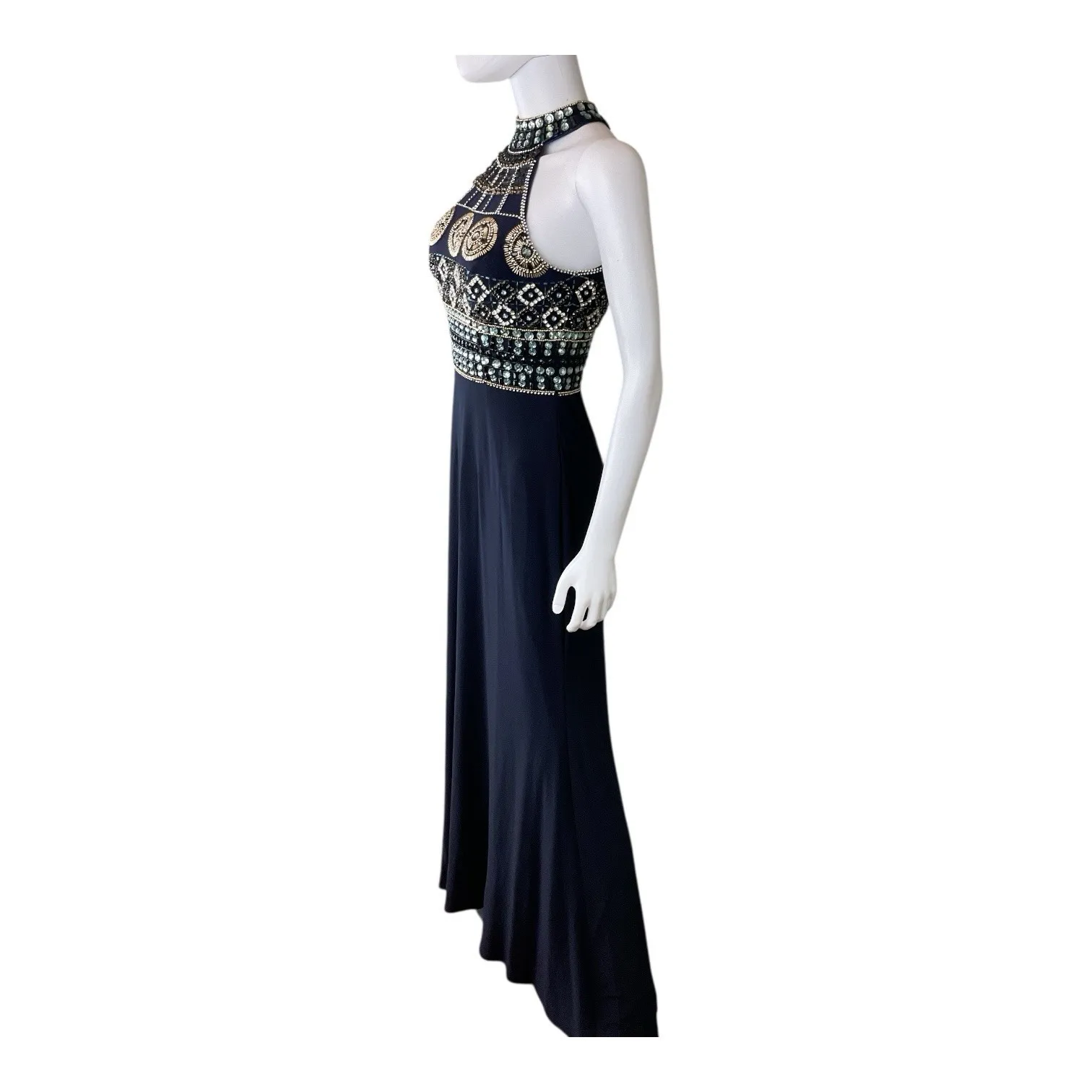 Aspeed Hand Beaded Formal Gown Prom Dress Blue Formal Elegant Floor Length Small - Image 6