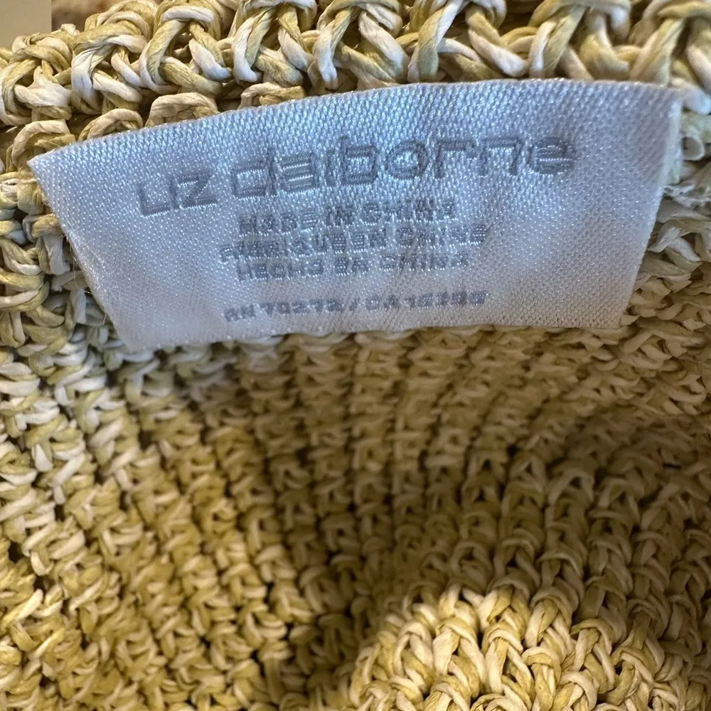 Liz Claiborne Straw Hat Reversible Floppy Beach Sun Hat Summer New NWT - Image 5