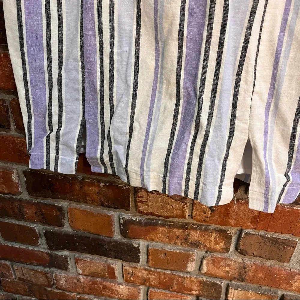 Forever 21 womens sleeveless linen blend striped mini dress blue medium - Image 2