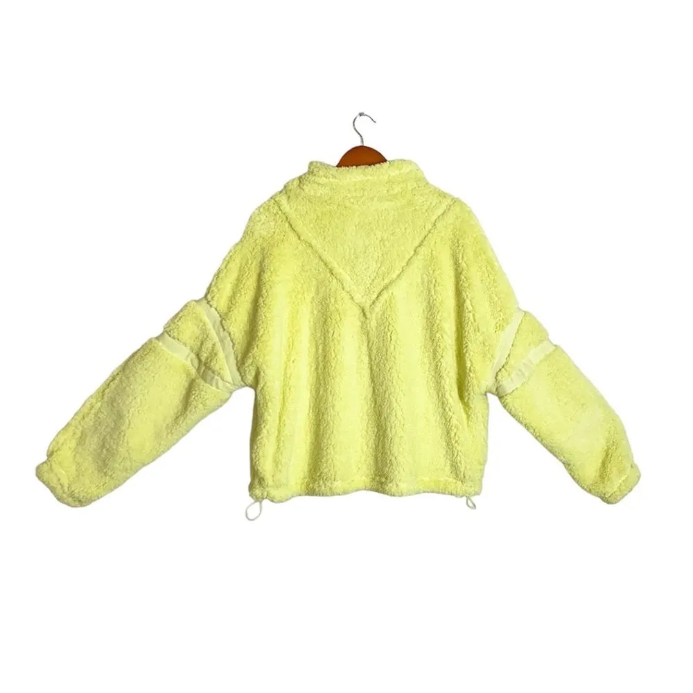 Free People Nantucket Quarter-Zip Fleece Yellow Oversized Pullover Jacket - Image 6