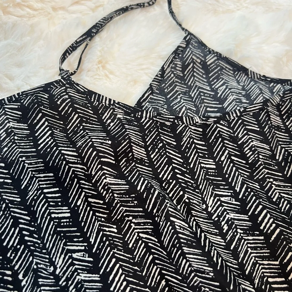 LOFT Black and White Chevron Jumpsuit Sz LP - Image 12