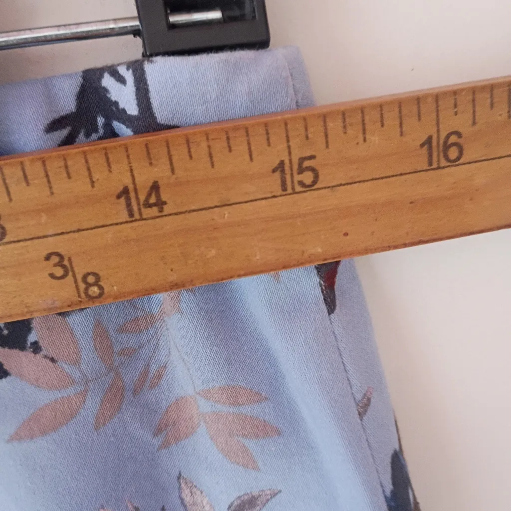 J.Crew The Pencil Skirt Bird Botanical Floral Print Blue Skirt Size 4 - Image 4