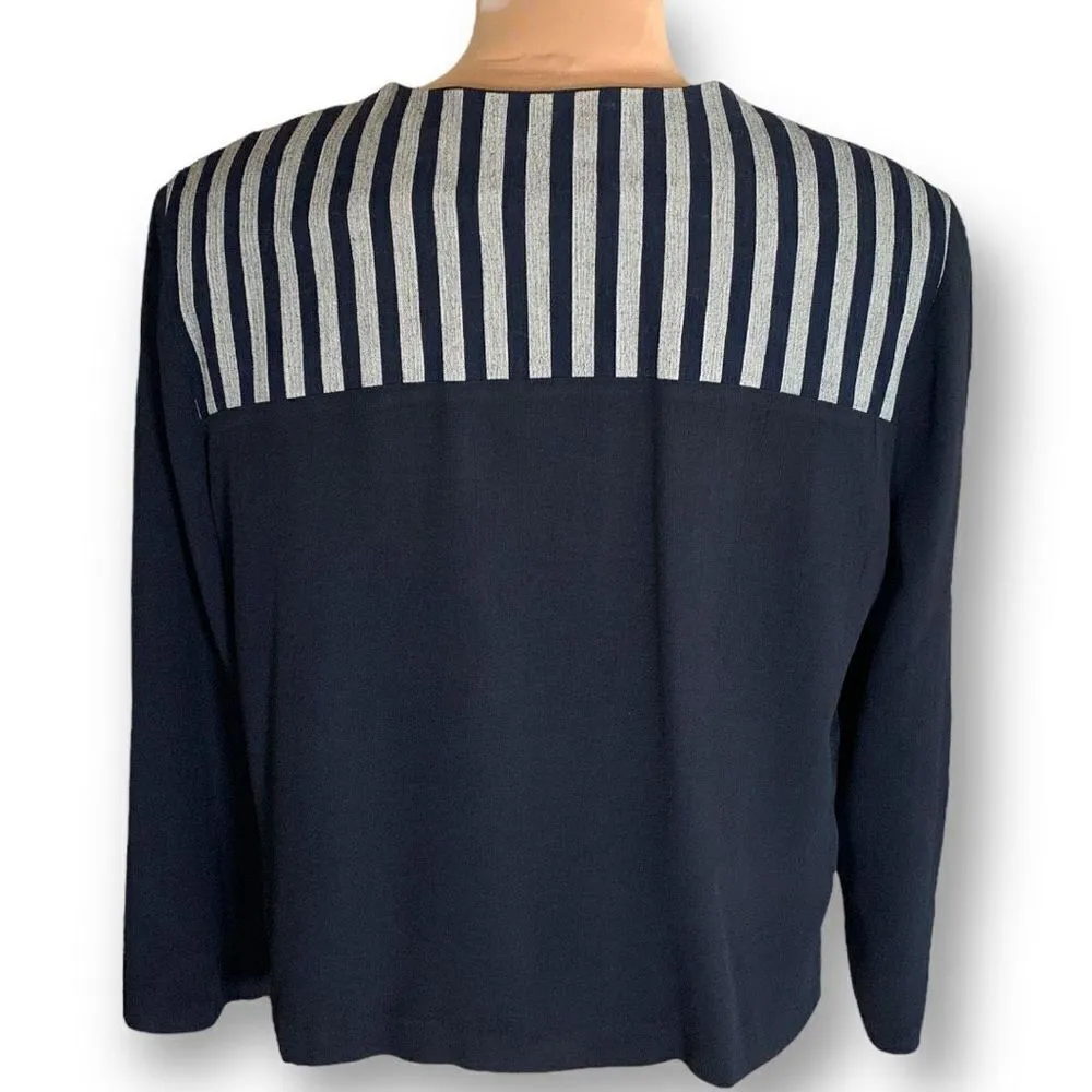 Vintage John Roberts Jacket Graphic Black White Checkered Pattern Button Front Size 16 - Image 10