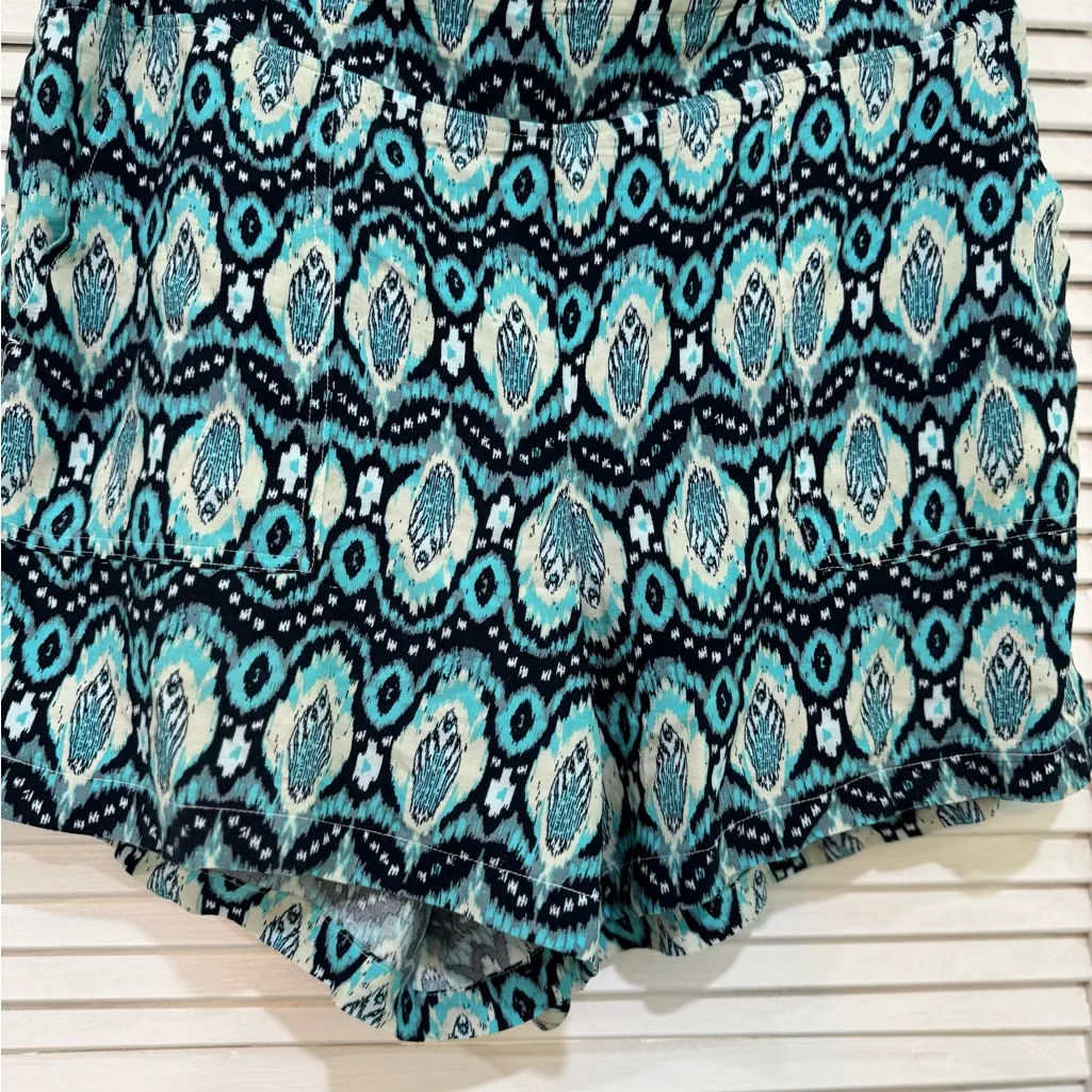 Wildfox Teal and Black Patterned Shorts - Image 2