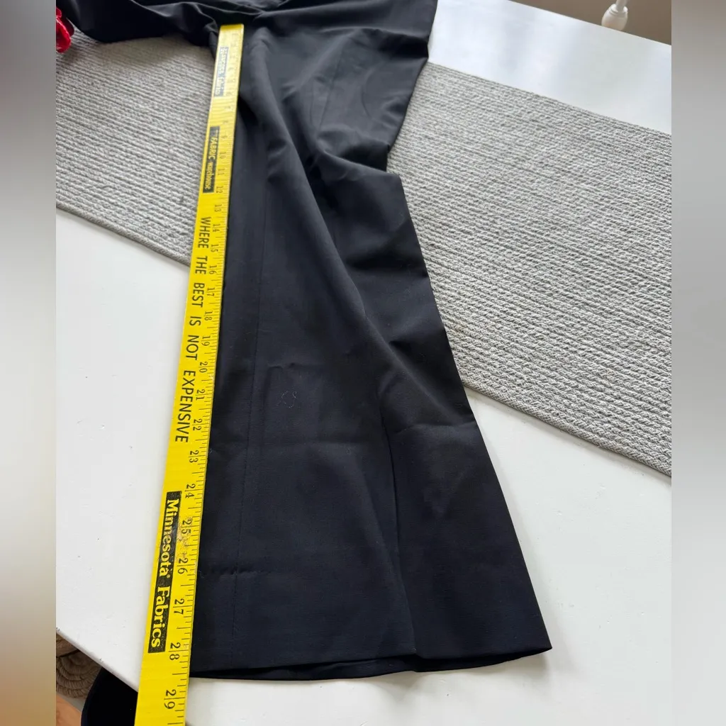 J. Crew Black All Season Wool Wide Leg Trousers Dress Pants Size 2 - Image 8