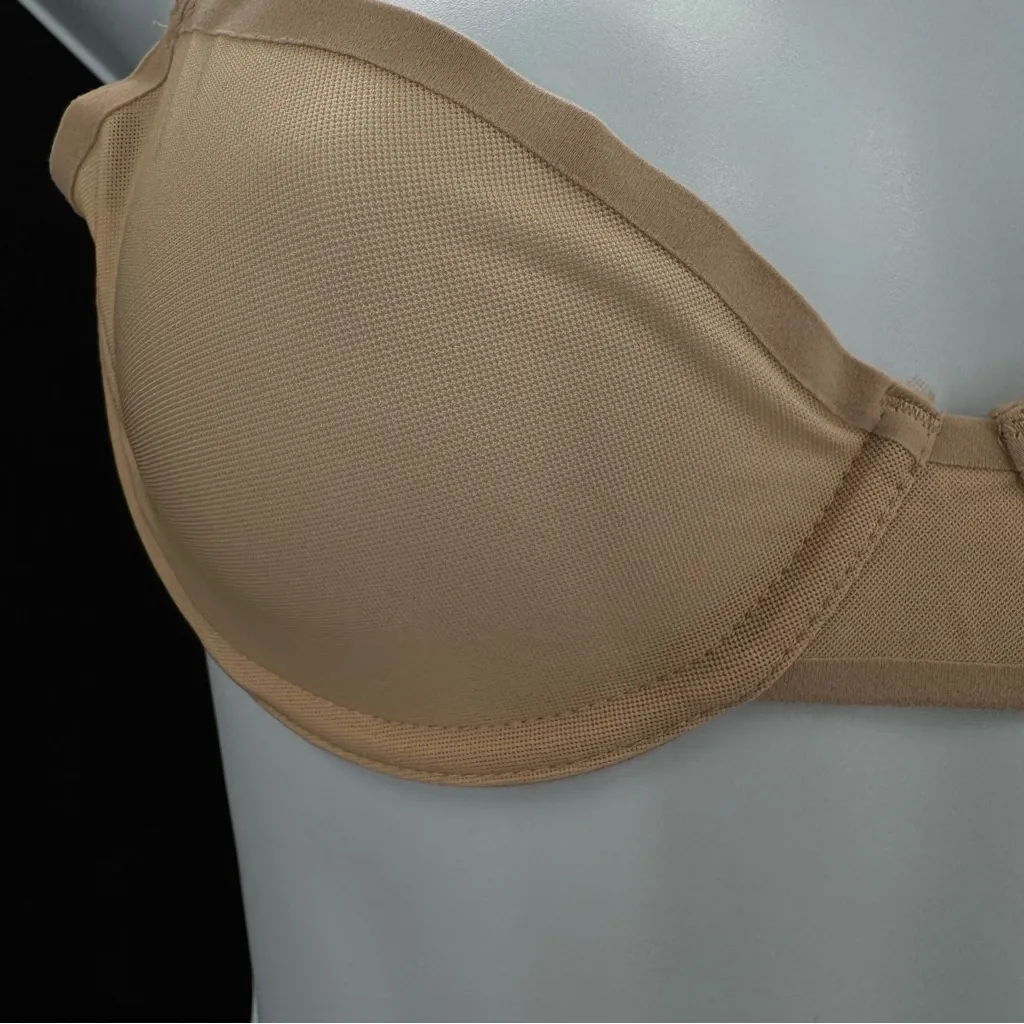 Smoothez By Aerie Balconette Mess Sheer Unlined Underwire Bra 34B Nude Beige - Image 4