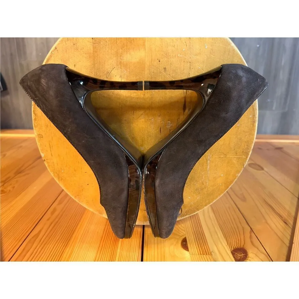Ann Taylor Brown Suede Pumps High Heeled Shoes Women’s Size 6.5M Made in Brazil - Image 5