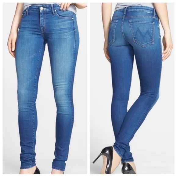 MOTHER High Waisted Looker Spiked Heels to Tractor Wheels Skinny Jeans - Image 2
