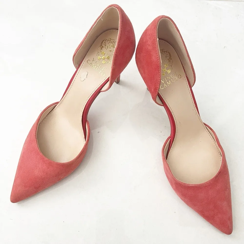 Vince Camuto Baletts Stiletto Pointed Toe Heels Size 9.5 Pink Orchid Suede NWOB - Image 3