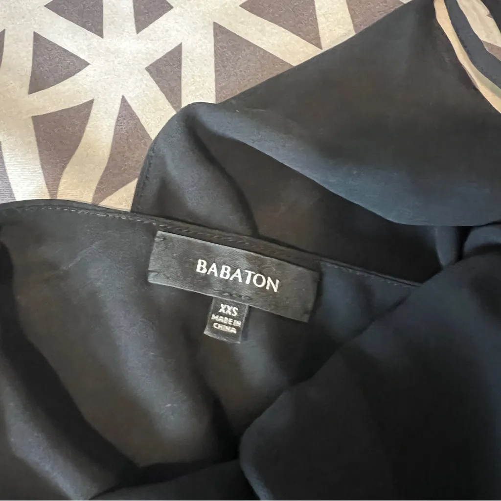 Aritzia Babaton Warren‎ Camisole Black Chiffon Cinched Tie Waist Size XXS - Image 10