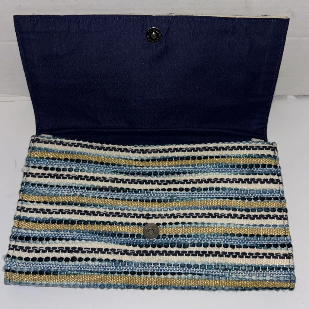 AMERICA & BEYOND BRAND…GRECIAN NIGHT EVIL EYE BEADED CLUTCH/CROSSBODY GORGEOUS Blue - Image 5