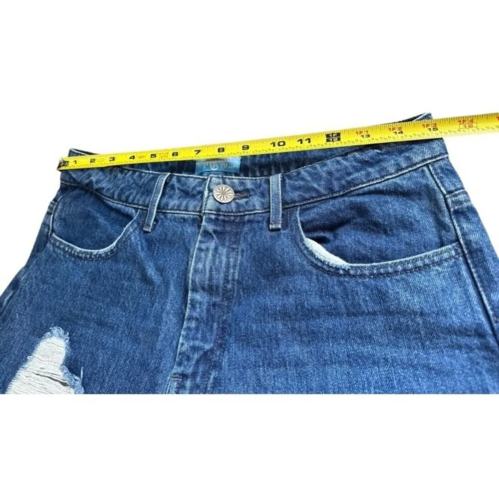 Show Me Your Mumu Brooklyn High Rise Distressed Jeans AnkleSplit Raw Hem Size 29 - Image 8