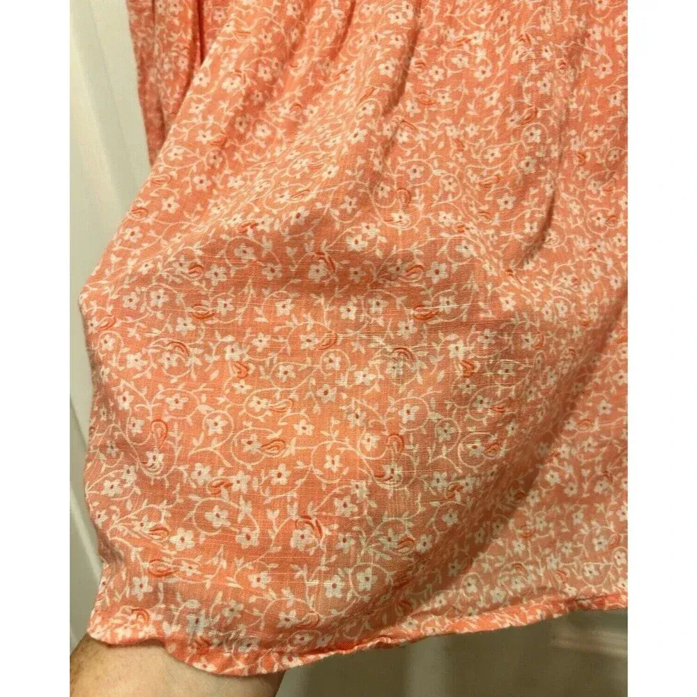 Billabong X Wrangler Top Women's Pink Long Sleeve Peasant Sleeve Size‎ Large - Image 5