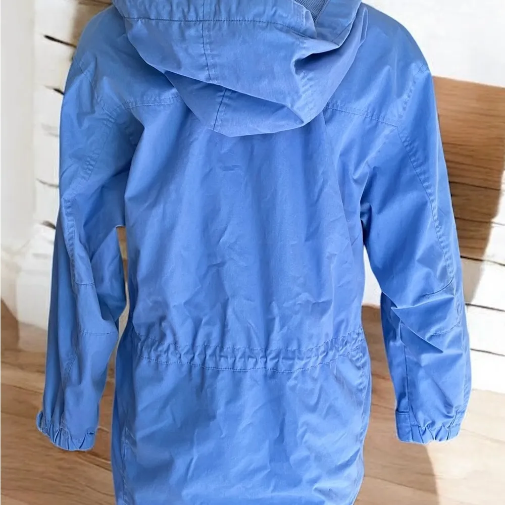 Vintage Pacific Trail Jacket Windbreaker Snap Hood Blue Womens Petite Small EUC - Image 2