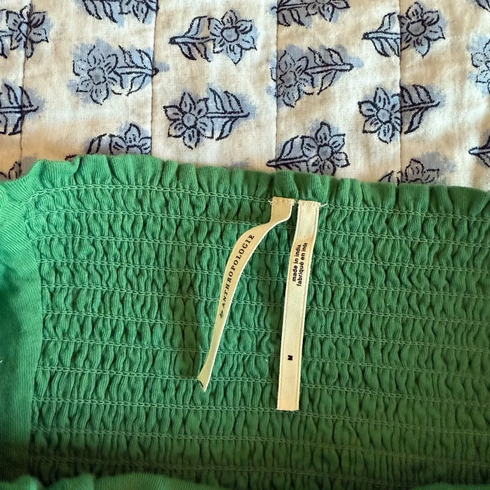 Anthropologie Green Ruffle Crop Top - Image 4