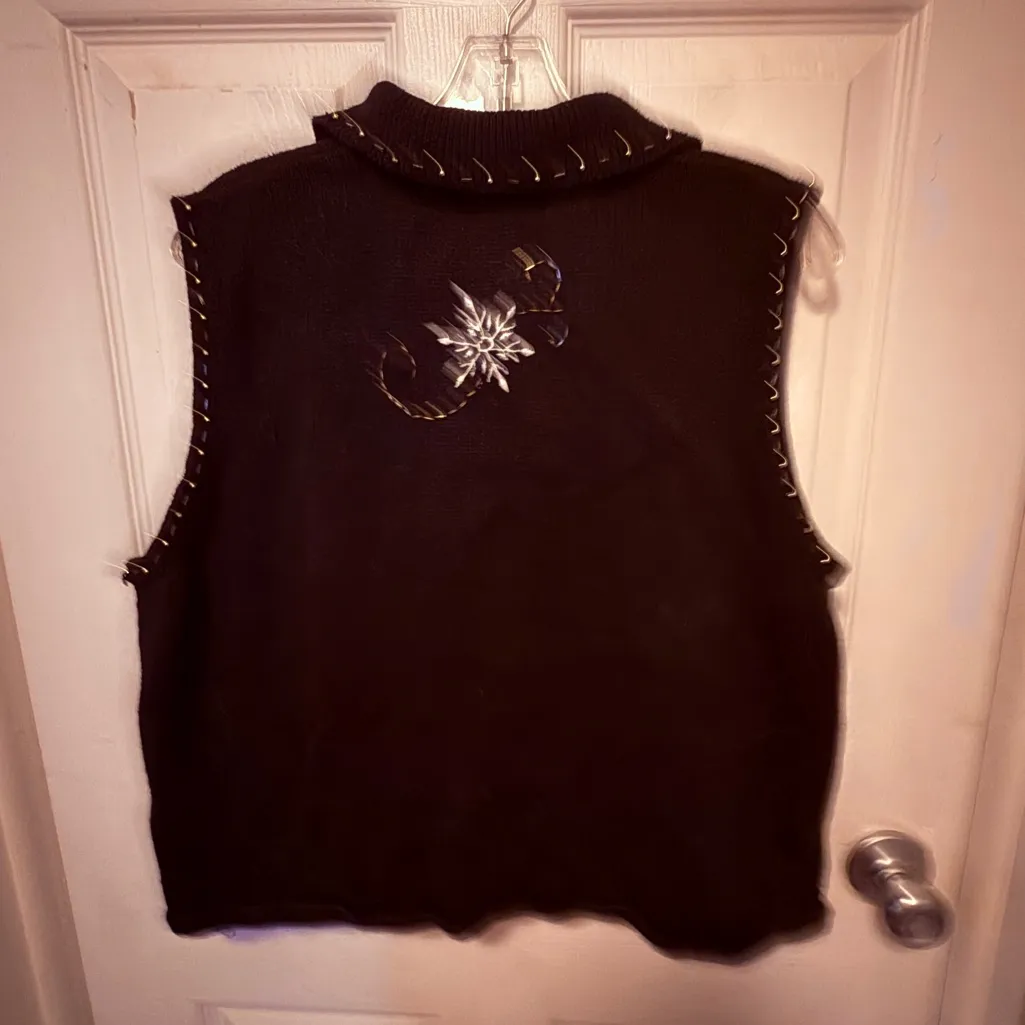 Vintage Designers Originals Christmas Sweater Vest Black Size XL - Image 5