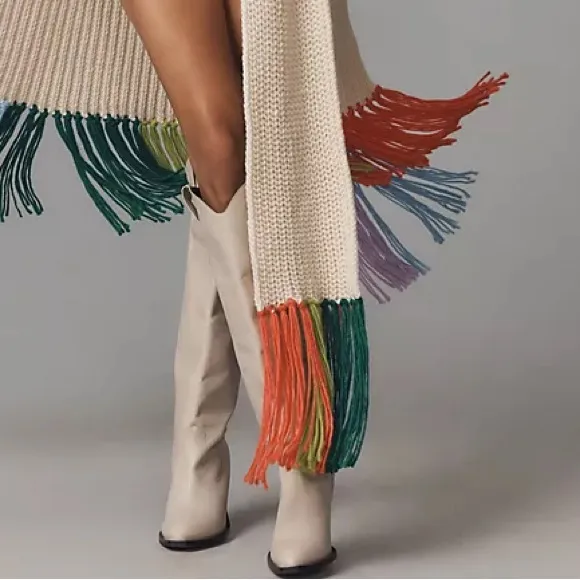 Anthropologie Colorful Fringe Scarf — NWT - Image 6