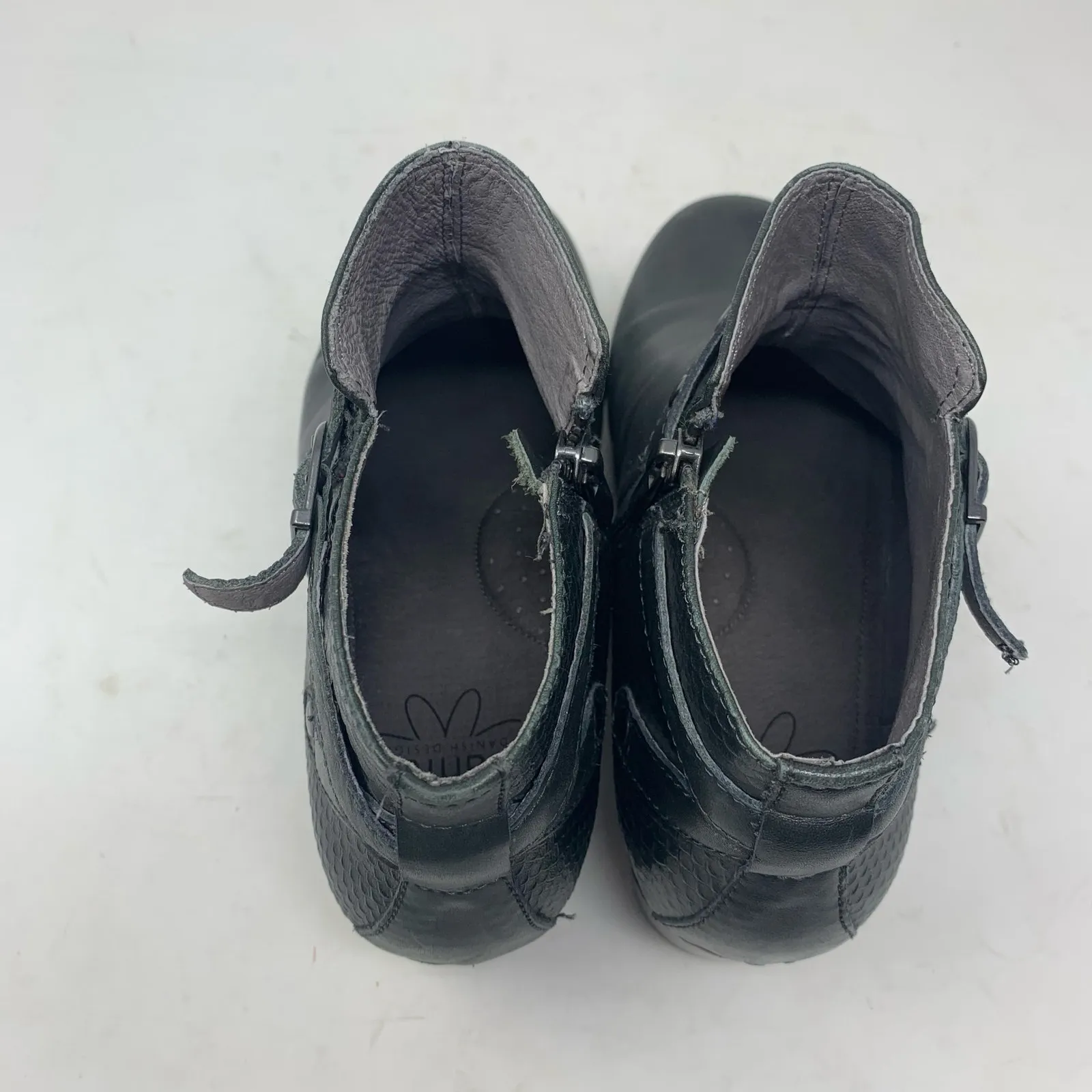 Sanita Dakota Size 39 Dark Pewter Charcoal Grey Leather Boots Ankle Booties Zip Gray - Image 8