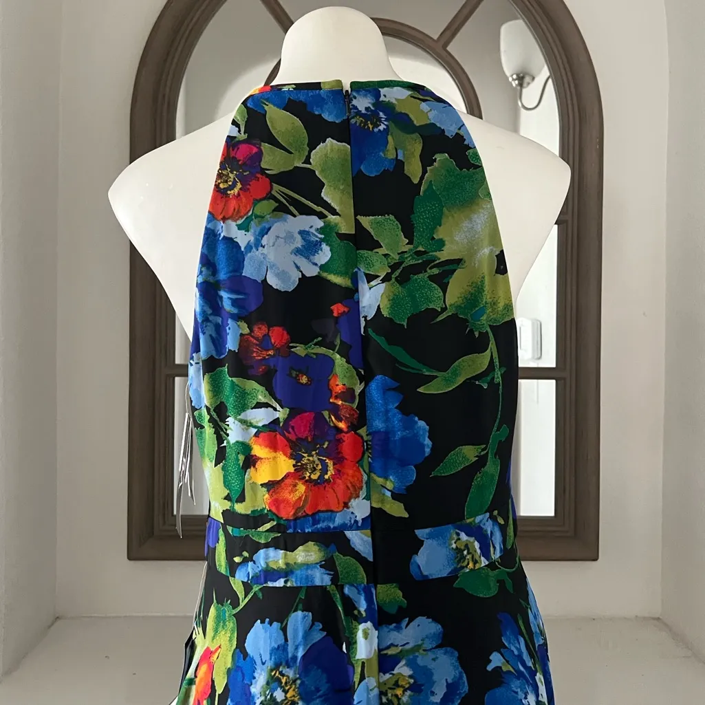 Betsy & Adam Printed Chiffon Halter-Neck Gown, Size 10, NEW - Image 11