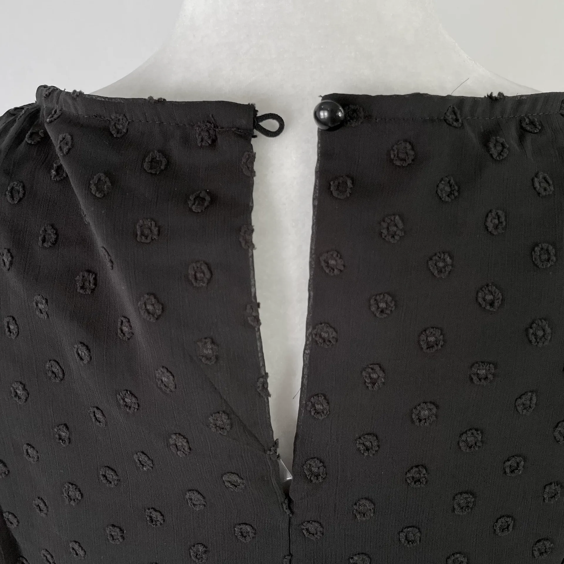 New Lumiere Swiss Dot Dolman Long Sleeve Mini Dress Black - Image 14