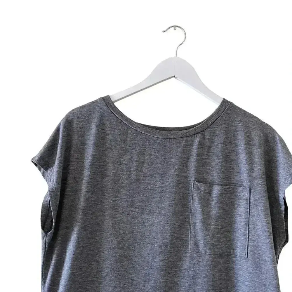 Mirol Charcoal Gray Short Sleeves Minimalist T - Image 3
