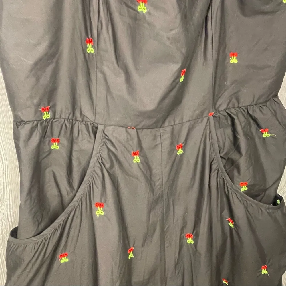 Nwt cider oversized pant jumper romper sleeveless cherry embroidered cotton 3x - Image 3