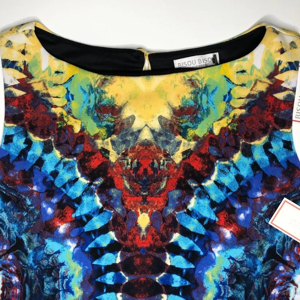 Bisou Bisou Colorful Tie Dye Printed Sleeveless Crop Top Shirt Women's M - Image 5