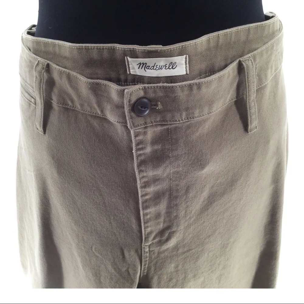 Madewell Emmett olive green wide leg crop pants - Image 4