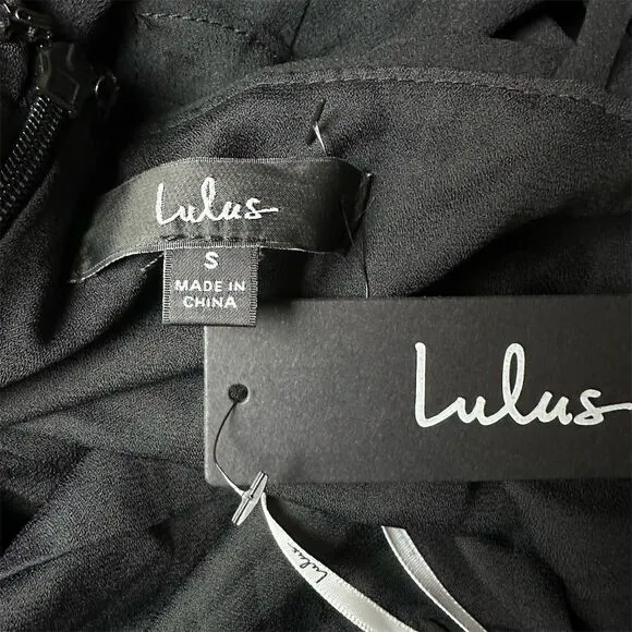 NWT Lulus Women's Lively Evenings Black Sleeveless Tiered Maxi Dress Size S‎ - Image 9