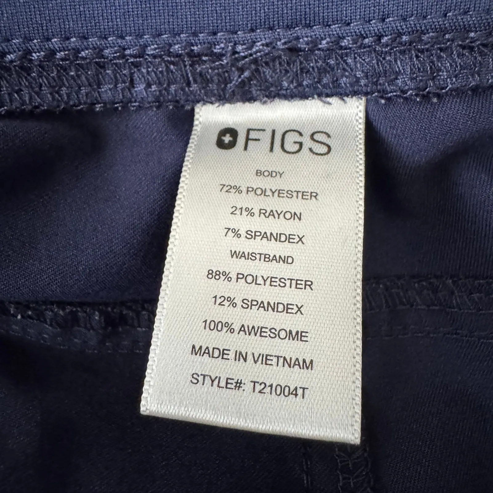 Figs Kade Cargo Navy Tall Scrub Pants Womens Size L - Image 9
